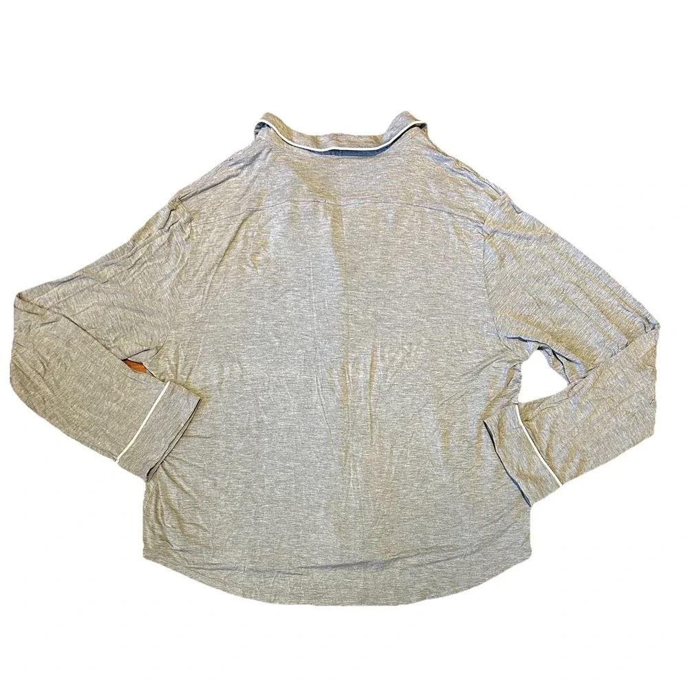 Cozy Earth Top Pajama‎ Bamboo Gray Long Sleeve Sleep Shirt Womens Size XL Tall